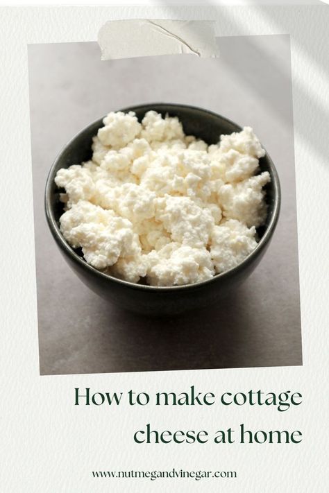 In this post, I'll show you how to make cottage cheese at home with just three basic ingredients. All you need is some milk, lemon juice, and salt for this fresh homemade cheese. How To Make Cottage Cheese, How To Make Homemade Cottage Cheese, Make Your Own Cottage Cheese, How To Make Cottage Cheese Taste Better, Make Cottage Cheese Taste Better, Dry Cottage Cheese, How To Make Cheese From 2% Milk, Homemade Cottage Cheese, Cheese Recipes Homemade