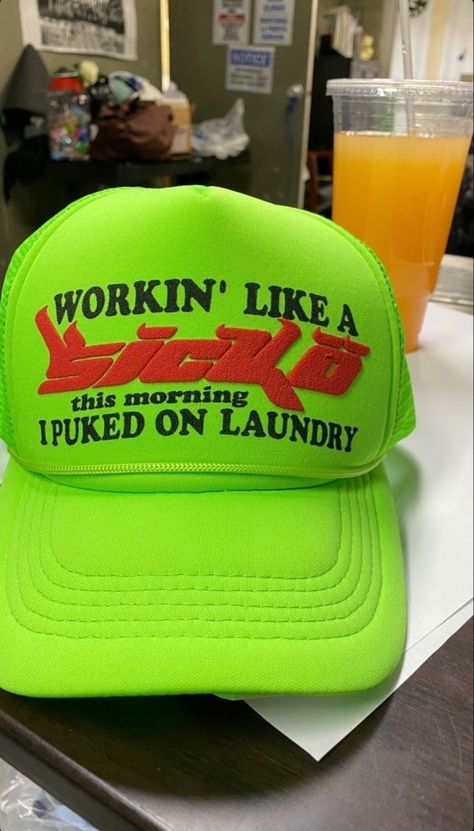 Sicko Trucker Hat, Hip Hop Wear, Custom Fitted Hats, Streetwear Caps, Hat Aesthetic, Funky Hats, Drip Drip, Stylish Summer Outfits, Fashion Cap