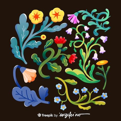 Flower Graphic Design, Illustration Art Drawing, Flower Background, Hand Drawn Flowers, Plant Illustration, Illustration Character Design, Flower Illustration, Floral Illustrations, Flower Backgrounds