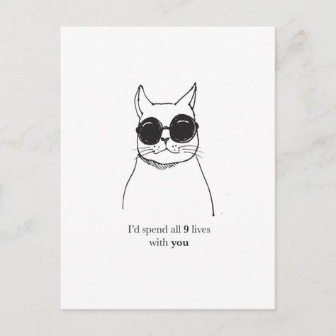 Valentines day card with cat pun - Valentines Day Cards Bd Card, Birthday Card Puns, Cat Pun, Valentines Day Puns, Valentines Puns, Valentines Day Cards Handmade, Lovers Card, Cat Puns, Hand Drawn Cards