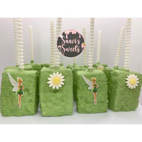 Tinkerbell Dessert Table, Baby Tinkerbell, Tinkerbell Party Theme, Dessert Table Birthday, Themed Treats, Tinkerbell Party, Chocolate Covered Treats, Kids Birthday Theme, Treat Ideas