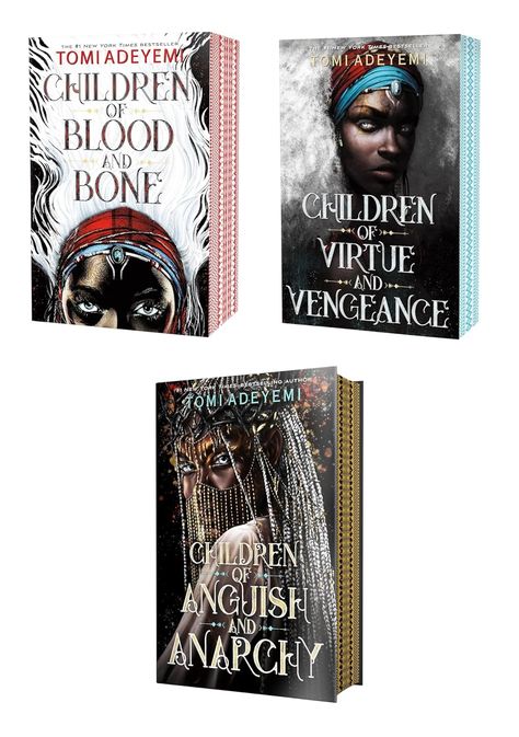 Children of Blood and Bone, Children of Virtue and Vengeance, and Children of Anguish and Anarchy
Disclaimer:  As an Amazon Affiliate, I earn from qualifying purchases at no additional cost to you. Children Of Blood And Bone, Bones Series, Bone Books, Blood And Bone, Adventure Books, Dark Books, Self Concept, Adventure Book, Book Set