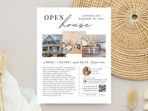 Open House Flyer With Qr Code, Brokers Open House Flyer Canva, Neighborhood Realtor Open House Invitation, Modern Luxury Real Estate Realtor Open House, Open House Flyer, Open House Invitation, Print Store, Luxury Real Estate, Open House, Flyer Template, Modern Luxury, Online Printing