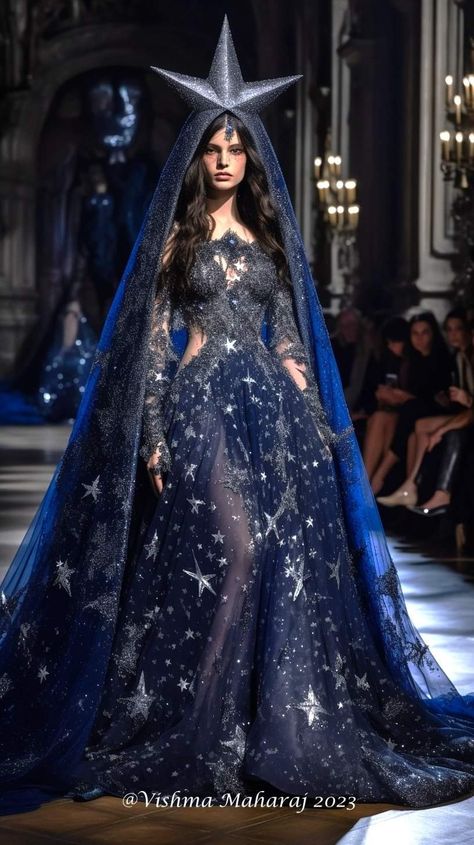 Celestial Gown, Celestial Dress, Magic Dress, Fantasy Dresses, Royal Dresses, Goddess Dress, Fantasy Gowns, Blue Gown, Medieval Dress