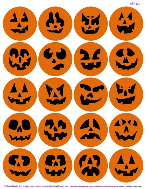 Moldes Halloween, Imprimibles Halloween, Halloween Fest, Halloween Pumpkins Painted, Halloween Games For Kids, Halloween Labels, Adornos Halloween, Pumpkin Stickers, Halloween Activities For Kids