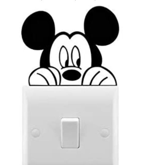 Girls Bedroom Accessories, Mickey Mouse Wall Decals, Simple Wall Paintings, Mickey Mouse Wall, Light Switch Sticker, Mouse Wall, Disney Rooms, Mirror Stickers, Cartoon Wall