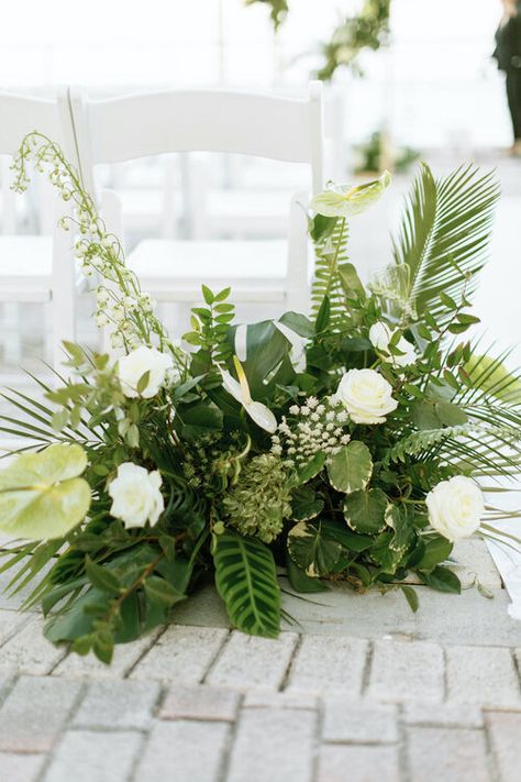 Smilax Vine, Tropical Wedding Reception, Destination Wedding Flowers, Tropical Centerpieces, Tropical Wedding Bouquets, Tropical Wedding Theme, Tropical Floral Arrangements, Tropical Wedding Decor, Sweetheart Table Decor