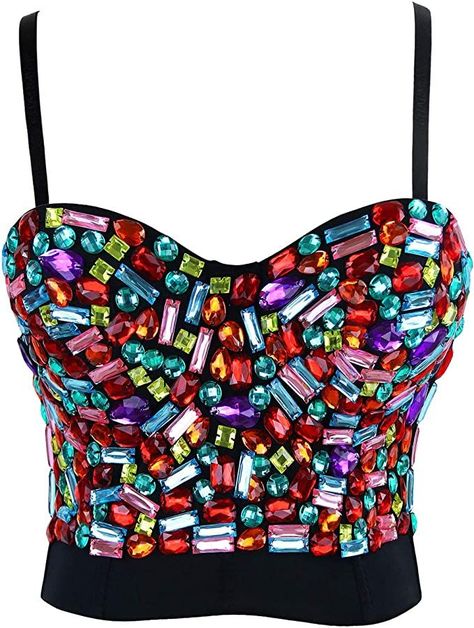 bejeweled midnights inspired crop top. buy it below! Body Shaper Corset, Party Crop Tops, Stylish Tank Tops, Blue White Top, Black Bustier, Bralette Crop Top, Corsets And Bustiers, Crop Top Bra, Purple Rhinestone