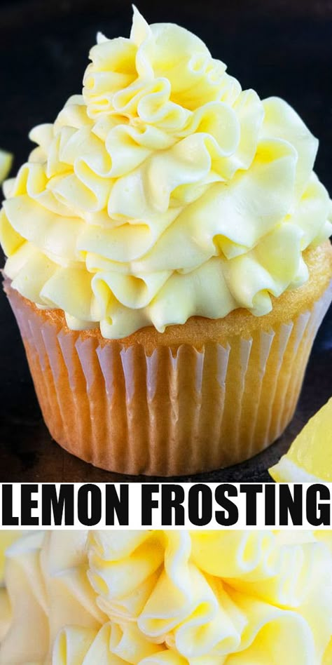 Lemon Frosting Recipes, Lemon Buttercream Icing, Easy Icing Recipe, Icing Buttercream, Easy Icing, Lemon Buttercream Frosting, Easy Frosting, Store Bought Frosting, Frosting Recipes Easy