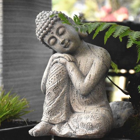 Outdoor Fengshui Antique Zen Buddha Statue Resin Ornament Garden Sculpture Crafts Courtyard Villa Balcony Figurines Decoration Thailand Garden, Villa Balcony, Sleeping Buddha, Courtyard Villa, Zen Buddha, Buddha Garden, Buddha Zen, Baba Image, Outdoor Balcony