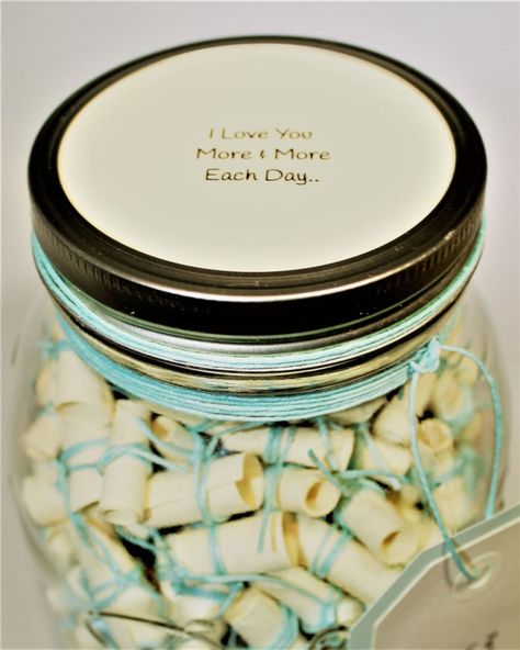 365 Days of Happiness in a Jar 365 Notes In A Jar Messages, 365 Note Jar, Message Jar, 100 Reasons Why I Love You, 365 Jar, Jar Of Notes, Quote Jar, Memory Jars, Happy Jar