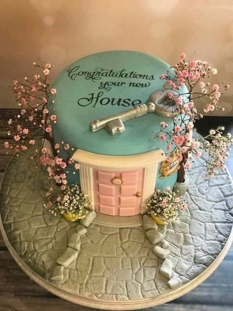 New Home Cake Designs, Housewarming Cake, Fondant Cake Tutorial, Comic Book Writers, Cupcakes Design, Fantasy Cake, Cupcake Cake Designs, Elegant Birthday Cakes, Funny Birthday Cakes