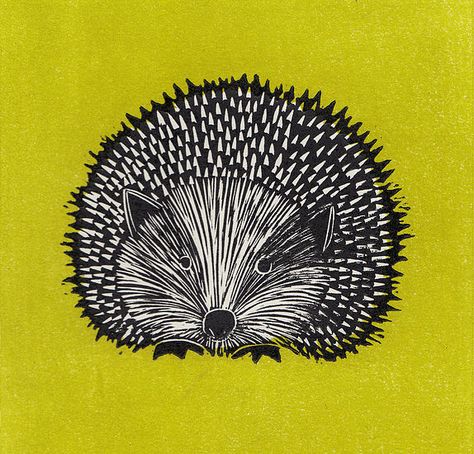 Hedgehog linocut print Linocut Printmaking, Lino Art, Nature Art Prints, Linocut Art, Print Inspiration, Wood Engraving, Monoprint, Lino Print, Woodblock Print