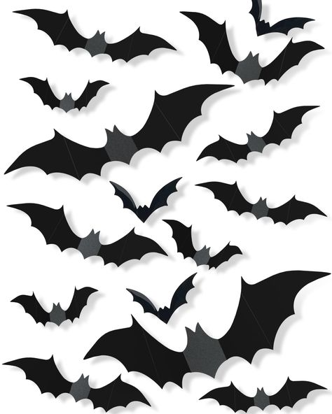 PRICES MAY VARY. Upgrade Sizes and Quantity: A set of 120pcs 3D Halloween decorations bats in 5 different sizes,10pcs11.8x3in, 10pcs 8x2in, 30pcs 4.7x1.1in, 20pcs 3.1x0.78in and 50pcs 3x0.7in,which can meets your different decorating needs. It also comes with doubled-sided adhesive pads for your convenience. Safe and Durability Material: This Halloween decor is made of high-quality PVC, which is safe and non-toxic, waterproof. It can be stuck on repeatedly and the adhesive can be torn off withou Halloween Decorations Bats, Halloween Party Decorations Indoor, Wall Decor Halloween, Scary Bat, Bat Decorations, Halloween Bat Decorations, Bat Wall, Halloween Party Decorations, Scary Halloween Decorations