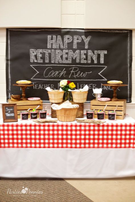 Retirement Bbq Party Ideas, Rustic Retirement Party Ideas, Retirement Party Ideas Decorations, Retirement Signs, Retirement Party Ideas, Retirement Party Themes, Teacher Retirement Parties, Bbq Theme, Teacher Themes