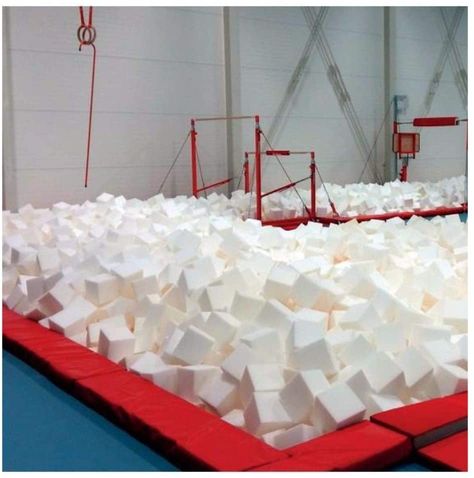 "Our foam 6\" x 6\" x 6\" cubes are made in the USA and cut from polyurethane 1.4 high density foam - 35 lb. compression rate Foamma foam pit cubes offer excellent energy absorption and cushion when landing in a foam pit for a variety of activities including gymnastics, freerunning, parkour, skateboarding, BMX, trampolines, etc. CertiPUR-US Certified: Made without ozone depleting substances, mercury, lead, and other heavy metals; made without phthalates regulated by the Consumer Product Safety C Foam Pit, Skateboard Park, Wheelchair Cushions, Gymnastics Gym, Sensory Rooms, Trampoline Park, Upholstery Foam, Trampolines, Foam Sheets