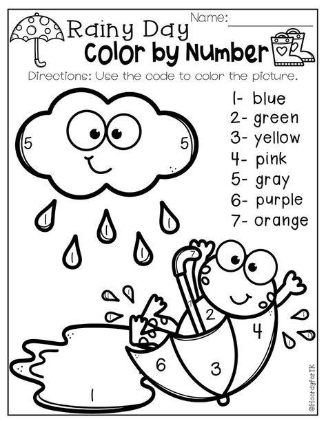 Hooray for TK - Transitional Kindergarten Curriculum and Activities Color By Number Worksheet, Spring Worksheet, Number Worksheet, Transitional Kindergarten, Spring Math, Literacy Worksheets, Kindergarten Curriculum, Spring Preschool, English Activities