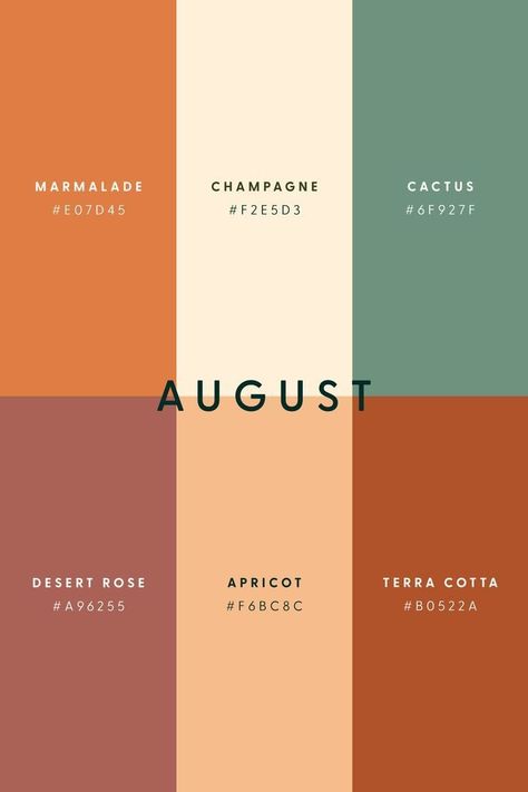 august color scheme - Google Search August Palette, Fonts Style, August Colors, September Colors, Flat Color Palette, Color Design Inspiration, Hex Color Palette, Woodworking Logo, Color Schemes Colour Palettes