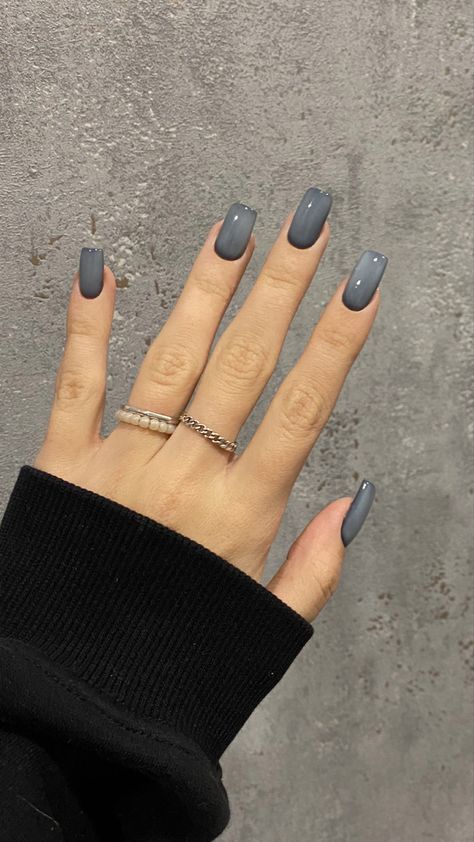 Gray Nail Inspo Acrylic, Hello Nails, Gray Nails, Square Nails, Perfect Nails, How To Do Nails, Spring Nails, Pretty Nails, Cute Nails