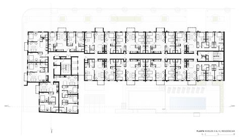 Gallery of Livinn Santiago / RS Arquitectura - 17 Apartment Floor Plan, Apartment Floor Plans, Apartment Layout, Apartment Plans, Building Plan, Social Housing, Santiago Chile, Ground Floor Plan, Building Plans