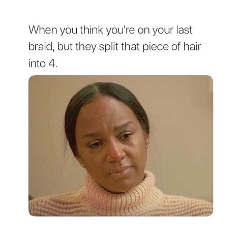 For the Love of The Curl on Instagram: “Who can relate? 💔 Click the link in bio @fortheloveofthecurl to learn more about your natural hair 💞 . . . Follow @fortheloveofthecurl for…” Braid Quotes, Girl Relatable, Natural Hair Memes, Hair Jokes, Funny Bio Quotes, Funny Accidents, Black Jokes, Really Deep Quotes, Funny Short Clips