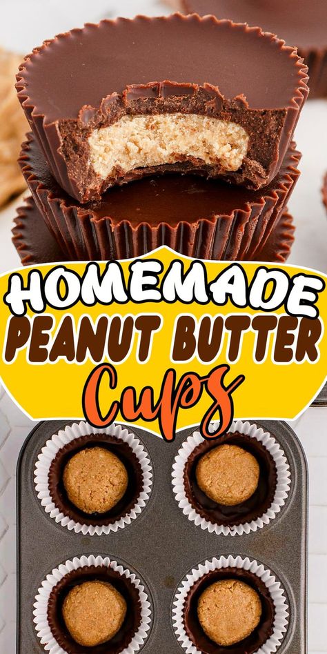 Resses Peanut Butter Cups, Homemade Reeses Cups, Reeses Peanut Butter Cup Recipe, Peanut Butter Cups Recipe, Graham Cracker Recipes, Butter Sugar Cookies, Homemade Peanut Butter Cups, Candy Recipes Homemade, Homemade Peanut Butter