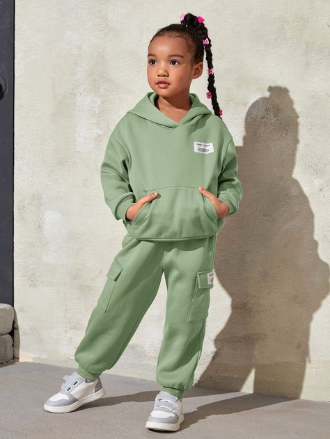 Outfit Jogging, Sweat Suits Outfits, Girl Patches, Kids Streetwear, Girl Sweat, Shein Kids, Winter Outfits Aesthetic, Thermal Hoodie