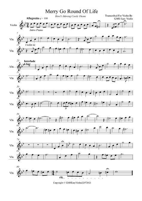 Merry Go Round Of Life (1).pdf Merry Go Round Of Life, Mary Go Round, Piano Notes, Merry Go Round, Go Around, Violin, Piano, Songs, Music