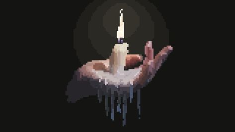 Dark Academia Pixel Art, Phone Pixel Art, Candle Pixel Art, Dark Pixel Art, Detailed Pixel Art, Goth Pixel Art, Black Pixel, 8 Bit Art, Pixel Art Tutorial