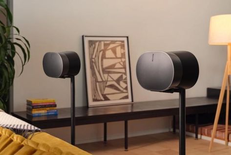 Sonos Ships ‘Revolutionary’ Era 100 and Era 300 Speakers w Spatial Audio | Audioholics Sonos Era 300, Sonos Home Theater Setup, Sonos Sound Bar, Sound Setup, Sonos Playbar, Theater Pictures, Speaker Wall, Sonos Speakers, Sonos One