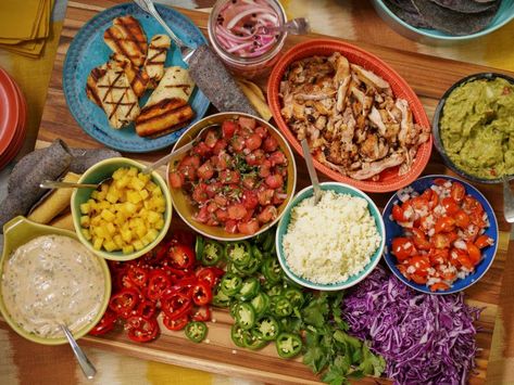 Board Meals, Fruit Boards, Appetizer Boards, Burger Board, Summer Tacos, Taco Board, Katie Lee Biegel, Party Boards, Creamy Chipotle Sauce