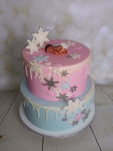 Winter Wonderland Gender Reveal Cake, Winter Gender Reveal Cake, Snowflake Gender Reveal Cake, Gender Reveal Winter Wonderland, Gender Reveal Ideas For Party Theme Winter, Snowflake Gender Reveal, Baby Gender Reveal Cake, Pregnancy Gender, Pregnancy Gender Reveal