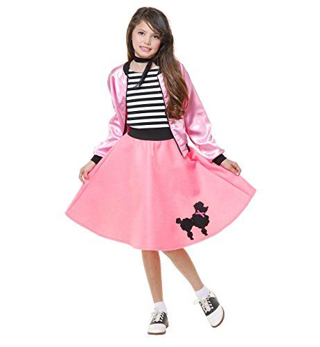 Charades Poodle Girl's Costume Dress, Pink, Medium Best Halloween Costumes & Dresses USA Kids Poodle Skirt, Poodle Skirt Halloween Costume, Girls Poodle Skirt, Poodle Skirt Costume, Skirt Halloween Costume, Long Pink Skirt, Poodle Dress, Dress With Scarf, Child Dress