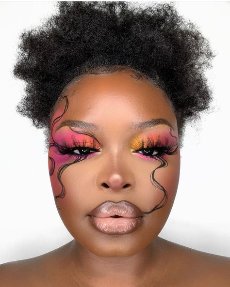 Face Chart Makeup Ideas Creative, Crazy Makeup Looks Creative, Extravagant Makeup Looks, Makeup Looks Editorial, Makeup Looks Creative, Makeup Carnaval, Catwalk Makeup, Monochromatic Makeup, Artsy Makeup