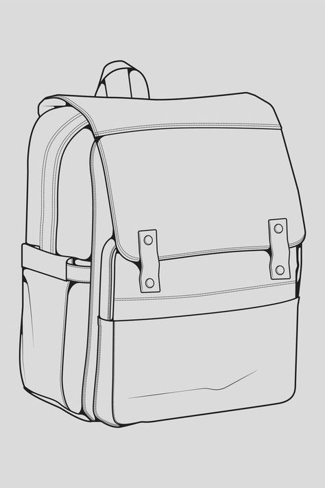 Backpack Drawing Ideas, Bag Drawing Sketch, Backpack Sketch, Products Illustration, Bag Sketch, Doctor Business Cards, Backpack Drawing, Dnd Character Sheet, Furniture Design Sketches