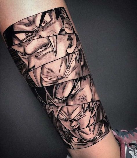 goku-black-and-grey-dragonball-tattoo-fourrosesfineline Dragon Ball Z Sleeve Design, Amine Tattoos Ideas, Tato Naruto, Shen Long Tattoo, Dbz Tattoo, Ball Tattoo, Z Tattoo, Dragon Ball Tattoo, Manga Tattoo