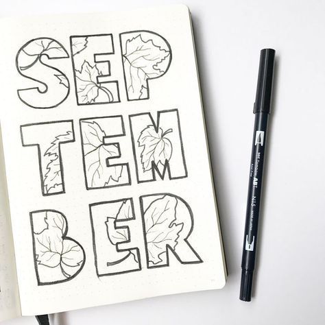 Hello, September! #bulletjournal Monthly Cover Ideas, September Bullet Journal, Letras Cool, Bullet Journal September, Bullet Journal Month, Bullet Journal Cover Page, Bullet Journal Cover Ideas, Bullet Planner, Hello September