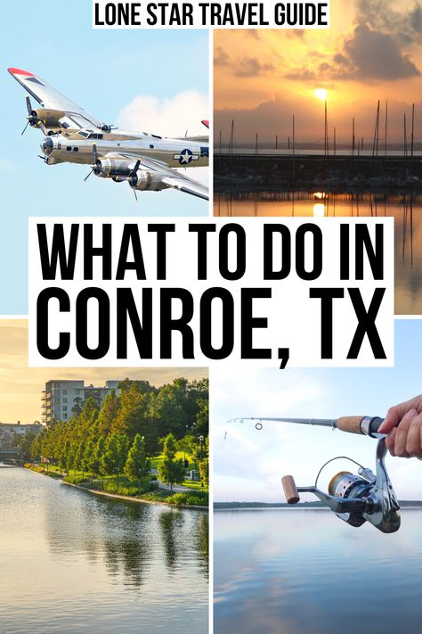 Fishing, boating, and sunsets: here are the best things to do in Conroe, Texas!  fun things to do in conroe tx | what to do in conroe texas | lake conroe texas | lake conroe things to do | best day trips from houston tx | best weekend getaways from houston tx | things to do near houston tx | what to do at lake conroe texas | things to do in piney woods | lake conroe travel guide | lake conroe vacation | weekend in conroe tx | lakes in texas | fishing spots in texas | travel destinations in texas Houston Texas Itinerary, Boerne Texas Things To Do In, Lake Conroe Texas, Conroe Texas, Comal River Texas, Usa Travel Guide, Texas Travel, Road Trip Fun, United States Travel