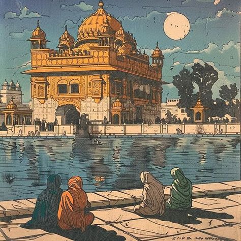 Darbar Sahib Guru Gobind Singh Painting, Punjabi Art, Punjab Culture, Very Deep Quotes, Sikh Art, Darbar Sahib, Guru Nanak Wallpaper, Punjabi Culture, Warriors Wallpaper