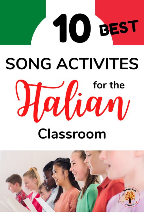 These fun, engaging, Italian song activities will have our language students excited about Italian music in the classroom! Find some new ideas for your students today and start using more music in your Italian class! #italianteacher #italianlanguage #learnitalian #teachersofinstagram #languageteacher #languageteaching #italiansongs #teacher #iteach #iteachtoo #teacher #education #educator #teachersofthegram #teachersfollowteachers Italian Activities, How To Learn Italian, French Websites, Teaching Italian, Italian Books, Italian Songs, Italy For Kids, Language Learning Tips, Italian Music