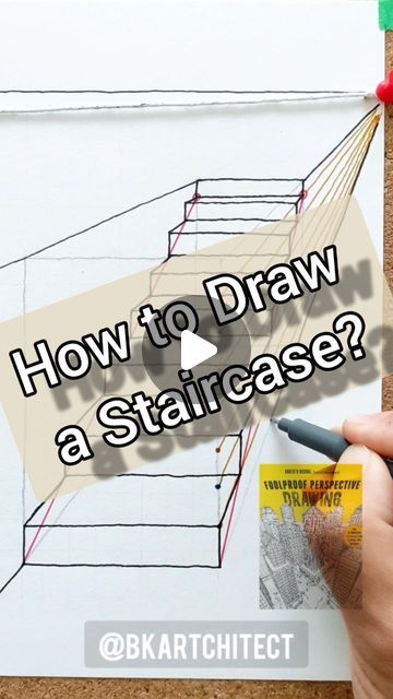 How To Draw Perspective, Draw Perspective, Staircase Drawing, Three Point Perspective, Art Perspective, 1 Point Perspective, Drawing Architecture, Perspective Drawing Architecture, Perspective Drawing Lessons