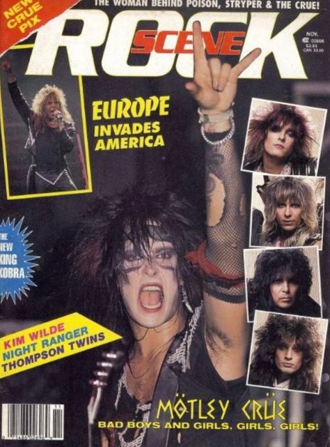 Rock Scene Magazine, November 1987 Vintage Rock Magazine, 80s Rock Magazine, Band Magazine Cover, Rock Magazine Cover, Rock Collage, Crimson Dawn, Rock Magazine, Night Ranger, Band Au