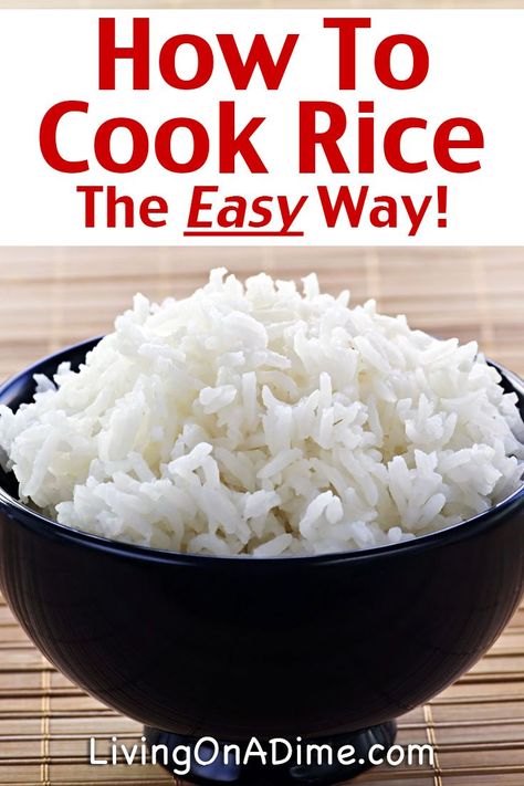 Have you wondered how to cook rice so that it turns out perfect? This easy recipe will help you make white rice that's not too dry or sticky! Honey Baked Chicken Recipes, 3 Ingredient Chicken Recipes, Make White Rice, Cooked Rice Recipes, Living On A Dime, Honey Baked Chicken, White Rice Recipes, Rice On The Stove, Delicious Rice