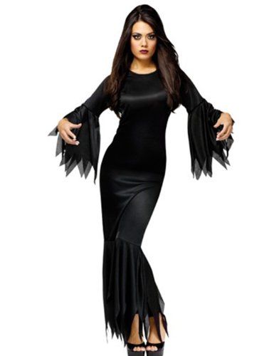 FunWorld Madam Morticia Black One Size Costume ** You can get additional details at the image link. Black Witch Dress, Morticia Addams Costume, Wednesday Costume, Halloween Costumes For Sale, Vampire Witch, Toni Stark, Stile Casual Chic, Gothic Costume, Baby Kostüm