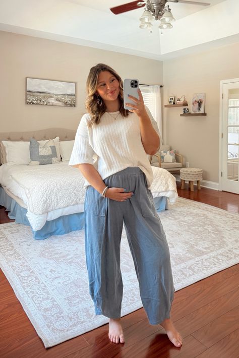 Cammie Knit Set White curated on LTK Oversized Maternity Outfits, Maternity Casual Work Outfits, Church Maternity Outfit, Maternity Outfits Pants, Cute Maternity Outfits For Winter, Cozy Pregnancy Outfits, Modest Pregnancy Outfits, Pregnancy Pjs, Going Home Outfit For Mom