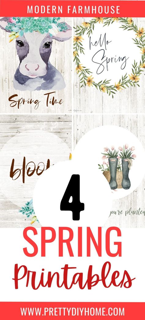 Four pretty Spring printables, pretty Spring wreaths, flower arrangements and fun whimsical animals. Spring Printables Free Farmhouse, Diy Home Library, Spring Printables Free, Whimsical Animals, Gardening Hat, Fall Bulbs, Spring Printables, Printables Free, Spring Wreaths