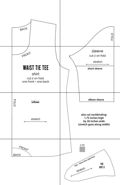 How to make a women's waist tie t-shirt. Click through for the free pattern in womens size L. #sewingpattern #tshirt Peplum Top Pattern, Sewing Hobby, Shirt Patterns For Women, Shirt Patterns, Sewing Men, Dress Sew, Tops Sewing, T Shirt Sewing Pattern, Shirt Sewing