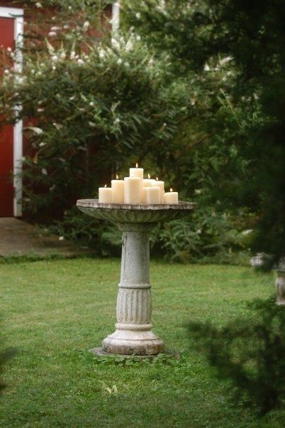 What to do with a  old bird bath? These ideas are lovely and very creative.. Prayer Garden, The Grass, Outdoor Rooms, Shade Garden, Backyard Ideas, Outdoor Projects, Dream Garden, Garden Lighting, Garden And Yard