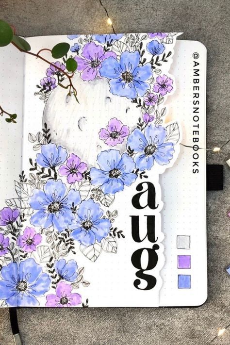 August Bujo Cover, August Bujo, August Bullet Journal Cover, August Bullet Journal, Bujo Cover, Journal Cover Page, Bullet Journal Ideas Templates, Bullet Journal Cover Page, Bullet Journal Cover Ideas