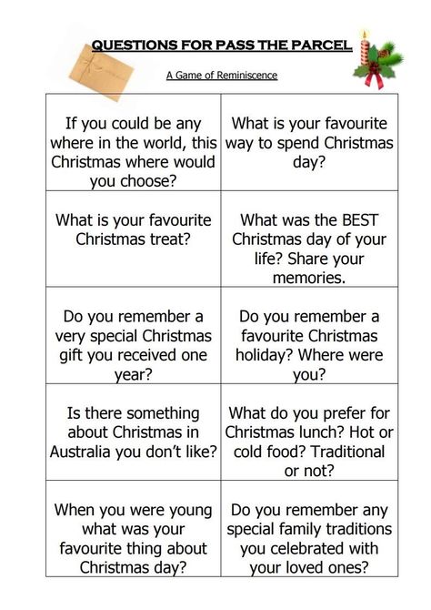 Pass The Parcel Game, Pass The Parcel, Special Christmas Gift, Christmas Lunch, Relief Society, Cold Meals, Do You Remember, Getting To Know You, Christmas Treats